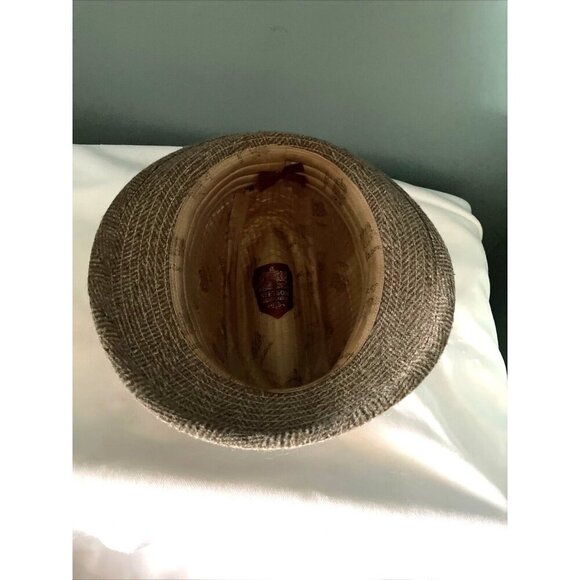 Stetson Equalizer Brown Herringbone Fedora Hat With Bow Accent - Picture 10 of 11